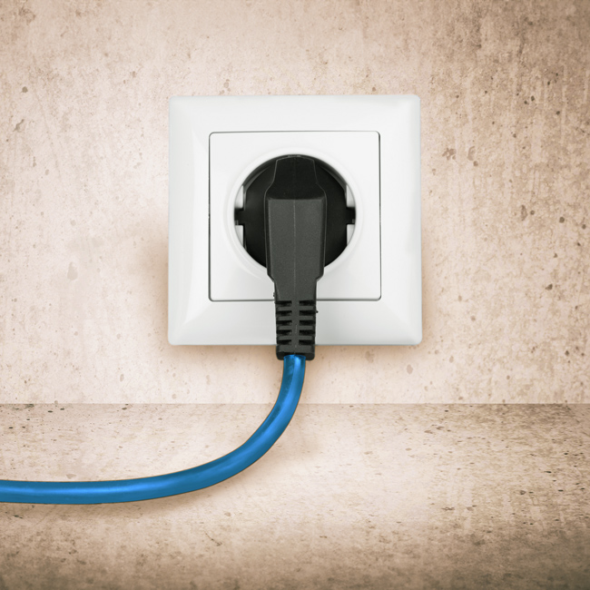 Stecker in Steckdose